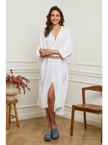 Plume Leinen-Kleid "Dyana" in Weiß