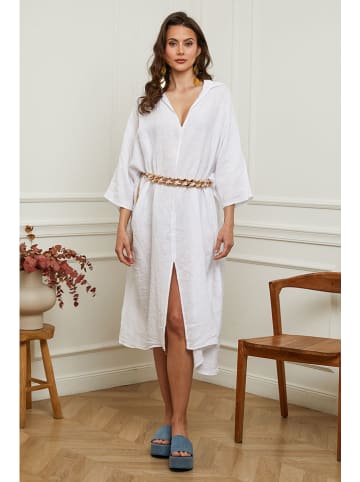 Plume Leinen-Kleid "Dyana" in Weiß