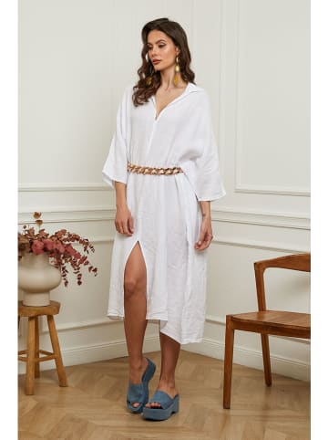 Plume Leinen-Kleid "Dyana" in Weiß
