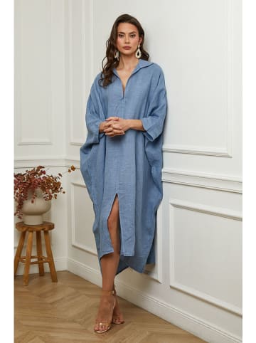 Plume Linnen jurk "Dyana" blauw