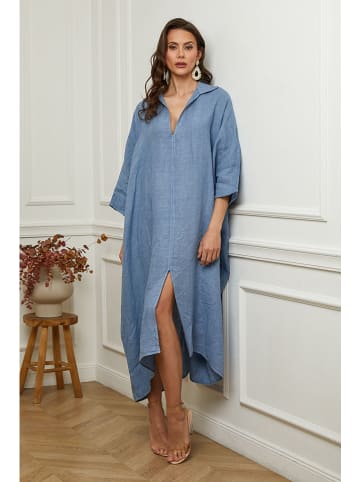 Plume Linnen jurk "Dyana" blauw
