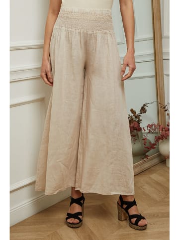 Plume Leinen-Marlenehose "Fuga" in Beige