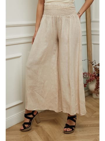 Plume Leinen-Marlenehose "Fuga" in Beige