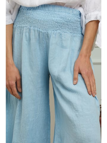 Plume Leinen-Marlenehose "Fuga" in Hellblau