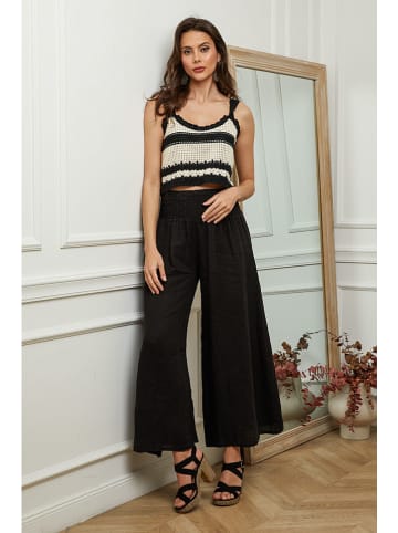 Plume Leinen-Marlenehose "Fuga" in Schwarz