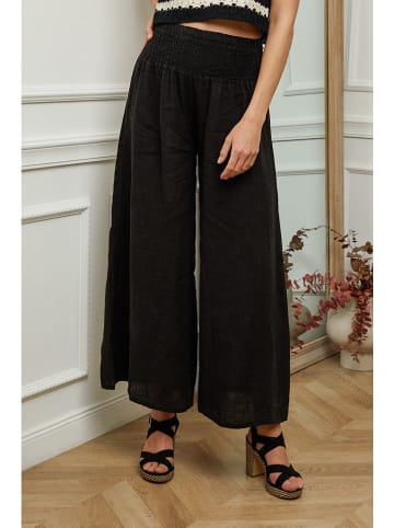 Plume Leinen-Marlenehose "Fuga" in Schwarz