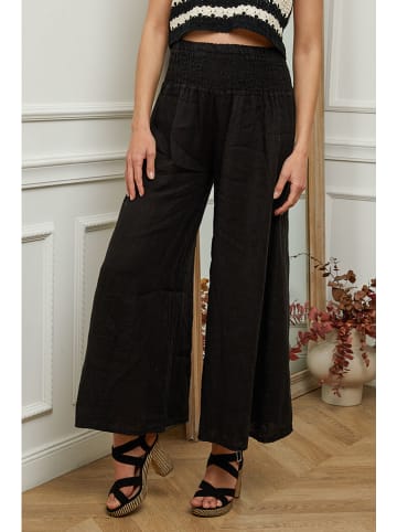 Plume Leinen-Marlenehose "Fuga" in Schwarz
