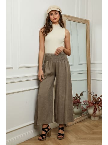 Plume Leinen-Marlenehose "Fuga" in Taupe