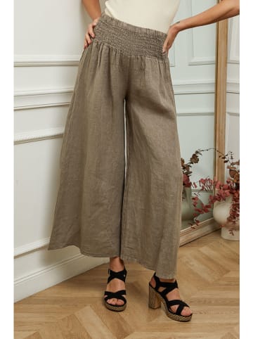 Plume Leinen-Marlenehose "Fuga" in Taupe
