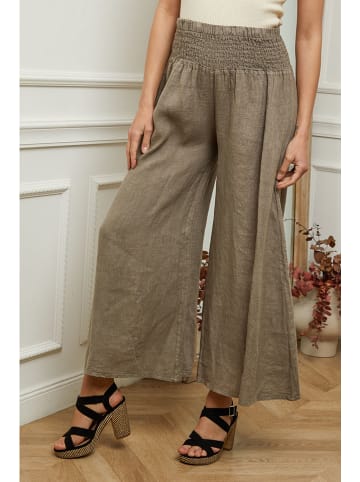 Plume Leinen-Marlenehose "Fuga" in Taupe