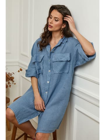 Plume Linnen jurk "Calizia" blauw
