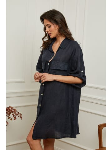 Plume Linnen jurk "Calizia" donkerblauw