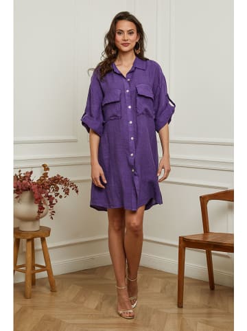 Plume Leinen-Kleid "Calizia" in Lila