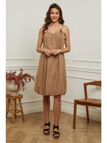 Plume Leinen-Kleid "Caspar" in Camel