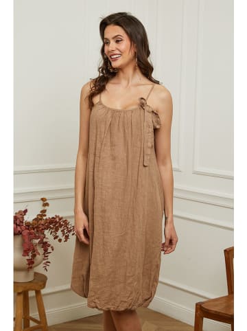 Plume Leinen-Kleid "Caspar" in Camel