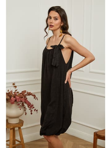 Plume Leinen-Kleid "Caspar" in Schwarz