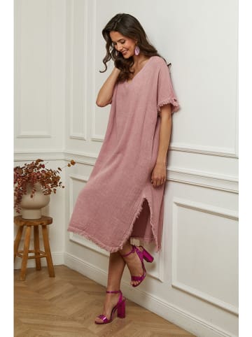 Plume Leinen-Kleid "Estral" in Rosa