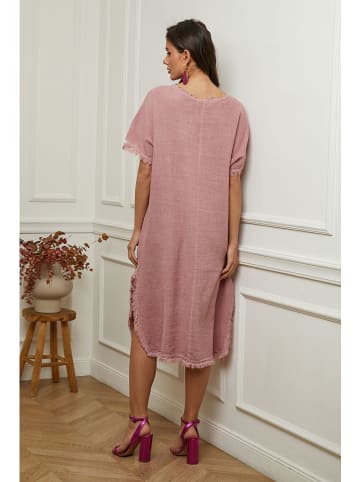 Plume Leinen-Kleid "Estral" in Rosa