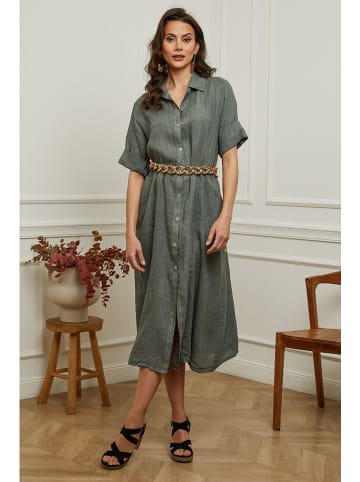 Plume Leinen-Kleid "Gersand" in Khaki
