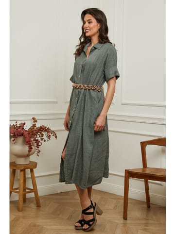 Plume Leinen-Kleid "Gersand" in Khaki