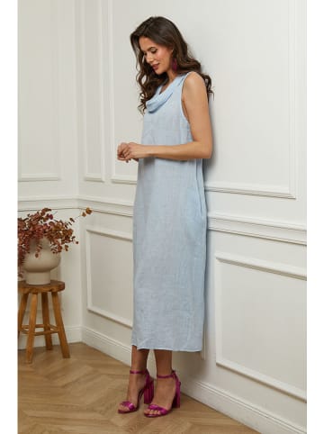La Compagnie Du Lin Leinen-Kleid "Imenn" in Hellblau
