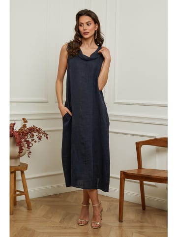 Plume Leinen-Kleid "Imenn" in Dunkelblau
