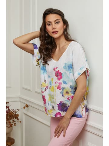 Plume Lniana bluzka "Cantik" w kolorze białym