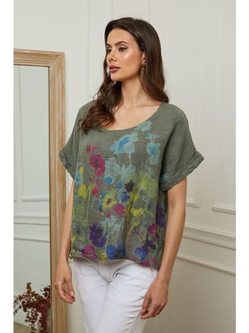 Plume Lniana bluzka "Cantik" w kolorze khaki