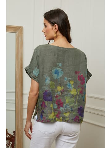 Plume Lniana bluzka "Cantik" w kolorze khaki