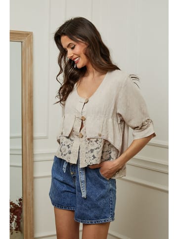 Plume Leinen-Bluse "Coleth" in Beige
