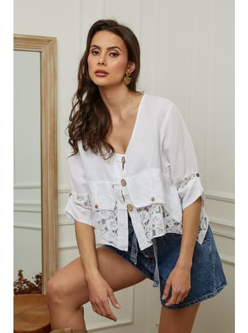 Plume Leinen-Bluse "Coleth" in Weiß