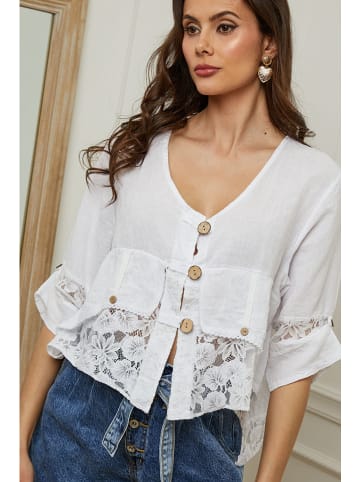 Plume Leinen-Bluse "Coleth" in Weiß