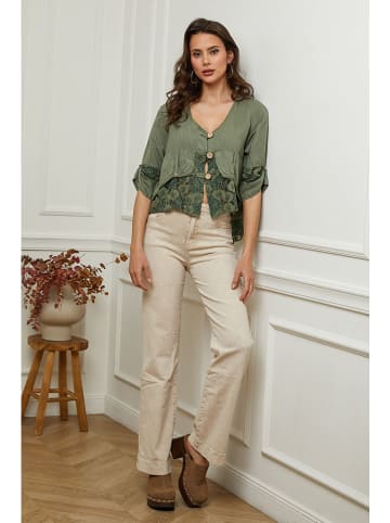 Plume Lniana bluzka "Coleth" w kolorze khaki
