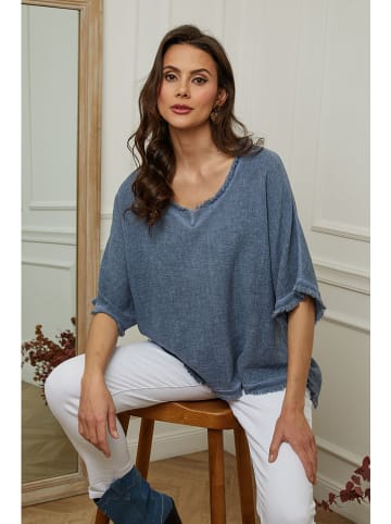 Plume Blouse "Folies" donkerblauw