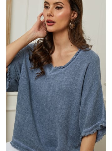 Plume Blouse "Folies" donkerblauw