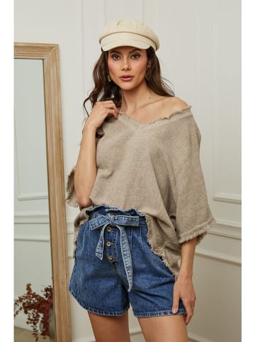 La Compagnie Du Lin Blouse "Folies" taupe