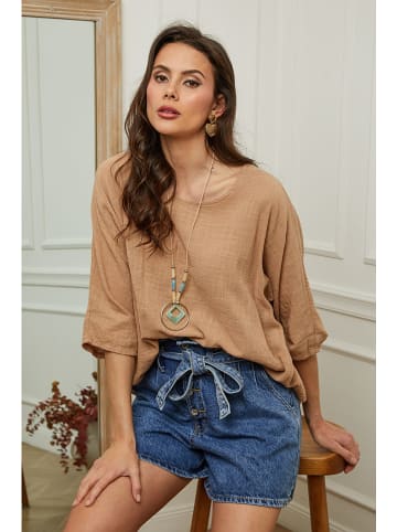 Plume Bluse "Guimauve" in Camel