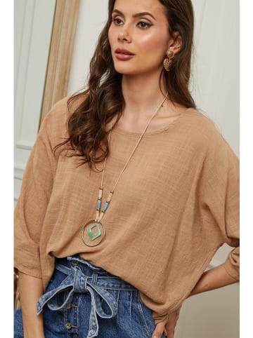Plume Bluse "Guimauve" in Camel