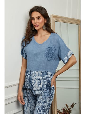 Plume Leinen-Bluse "Joker" in Blau