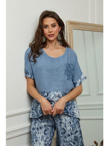 Plume Leinen-Bluse "Joker" in Blau