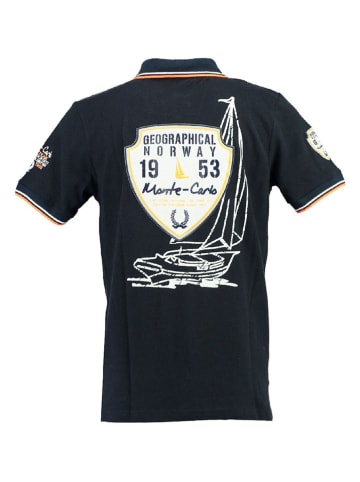 Geographical Norway Koszulka polo "Karo" w kolorze granatowym