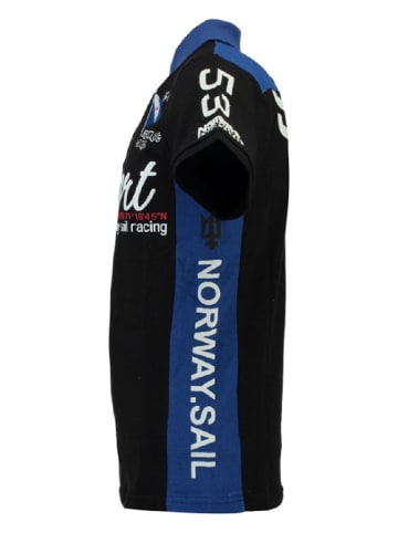 Geographical Norway Koszulka polo "Kayport" w kolorze czarno-niebieskim