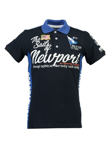 Geographical Norway Koszulka polo "Kayport" w kolorze czarno-niebieskim