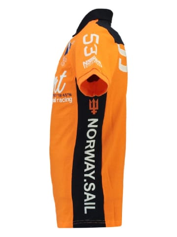Geographical Norway Koszulka polo "Kayport" w kolorze pomarańczowo-czarnym
