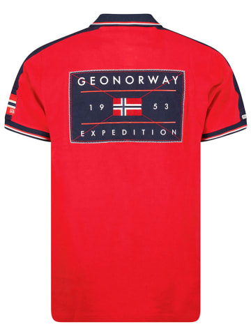 Geographical Norway Koszulka polo "Kezolo" w kolorze czerwono-granatowym
