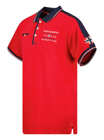 Geographical Norway Koszulka polo "Kezolo" w kolorze czerwono-granatowym