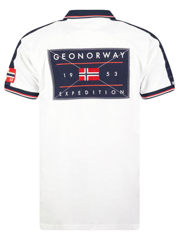 Geographical Norway Koszulka polo "Kezolo" w kolorze biało-granatowym