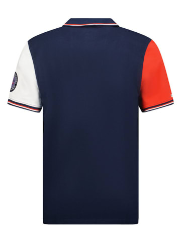 Geographical Norway Koszulka polo "Kondo" w kolorze czerwono-biało-granatowym
