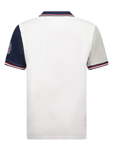 Geographical Norway Koszulka polo "Kondo" w kolorze jasnoszaro-biało-granatowym