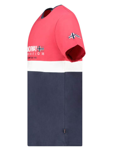 Geographical Norway Koszulka "Jollegio" w kolorze czerwono-biało-granatowym
